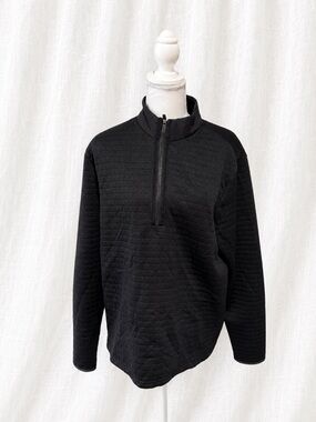 adidas Black Quilted Half-Zip Pullover